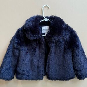 Janie and Jack Faux Blue Fur Coat (Size 10-12)
